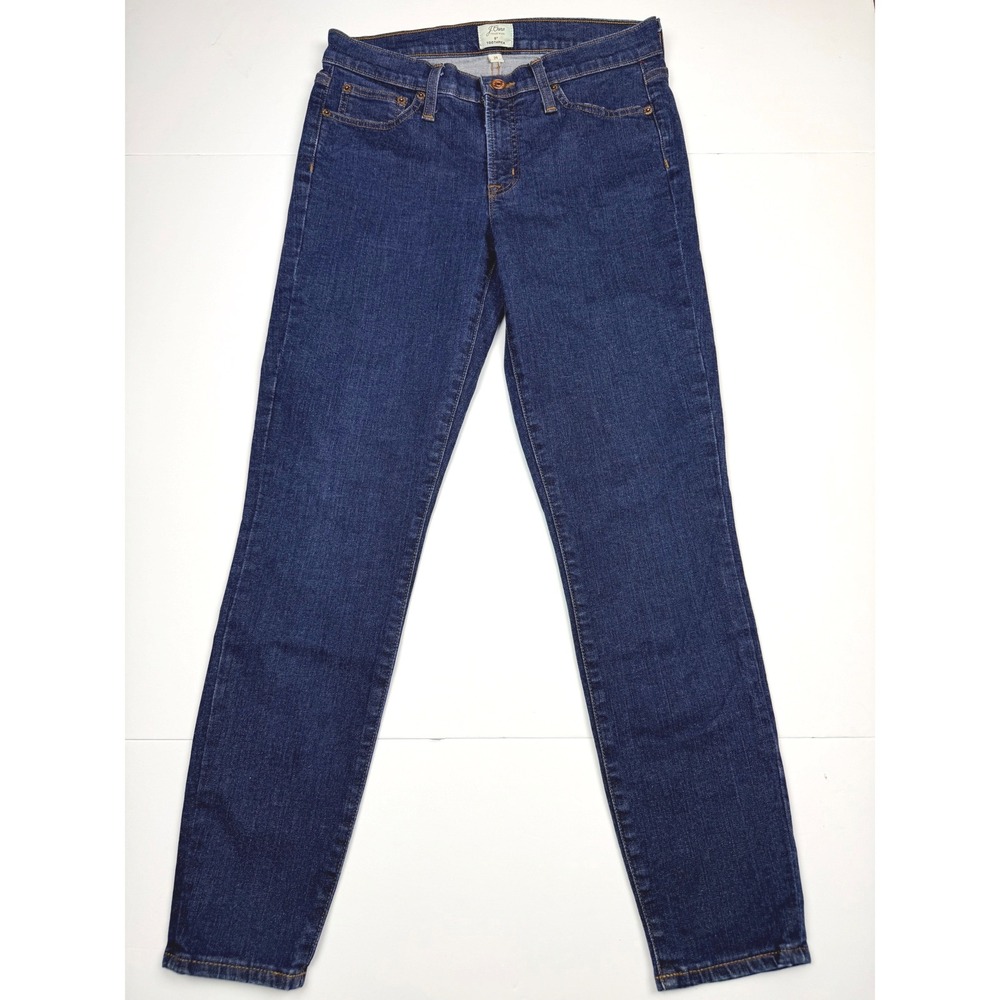 J.Crew 8‎ Toothpick Skinny Jeans Dark Wash Denim Size 29 Mid Rise Slim Fit